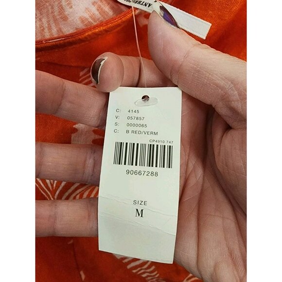 NWT Size Medium By Anthropologie The Aliza Strapless Linen Midi Dress Tropical - Picture 5 of 8